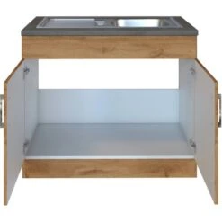 Held Möbel Spülenschrank Sorrento B100 X H85 X T60 Cm 2 Türen Wotaneiche -Küchenbedarf Discounter 853819 11016600 3