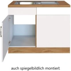 Held Möbel Spülzentrum Sorrento 110 X 85 X 60 Cm Tür Blende Sockel Weiß-W.eiche -Küchenbedarf Discounter 853828 11016600 3