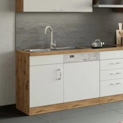 Held Möbel Spülzentrum Sorrento 110 X 85 X 60 Cm Tür Blende Sockel Weiß-W.eiche -Küchenbedarf Discounter 853828 11016600 9