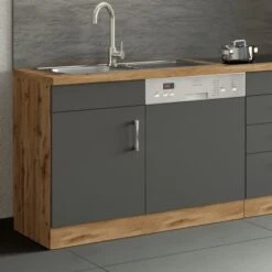 Held Möbel Spülzentrum Sorrento 110 X 85 X 60 Cm Tür Blende Sockel Anth.-W.eiche -Küchenbedarf Discounter 853829 11016600 12