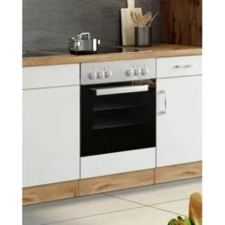 Held Möbel Herdumbau Sorrento B60 X H85 X T60 Cm Nische F. Ofen Weiß-Wotaneiche -Küchenbedarf Discounter 853833 11016600 6
