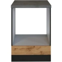 Held Möbel Herdumbau Sorrento 60 X 85 X 60 Cm Nische F. Ofen Wotaneiche-Grafit -Küchenbedarf Discounter 853841 11016600 2