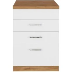 Held Möbel Kochfeldumbauschrank Sorrento 60 X 85 X 60 Cm 2 SK 1 AZ Weiß-Wotan. -Küchenbedarf Discounter 853847 11016600 2