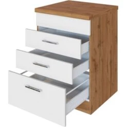 Held Möbel Kochfeldumbauschrank Sorrento 60 X 85 X 60 Cm 2 SK 1 AZ Weiß-Wotan. -Küchenbedarf Discounter 853847 11016600 3