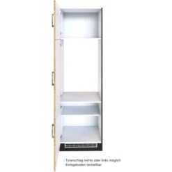 Held Möbel Kühlschrankumbau Sorrento B60x H200x T60 Cm Nische Wotaneiche-Grafit -Küchenbedarf Discounter 853862 11016600 3