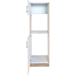 Held Möbel Ofen-Kühlschrankumbau Sorrento B60 X H200 X T60 Cm Weiß-Wotaneiche -Küchenbedarf Discounter 853869 11016600 3