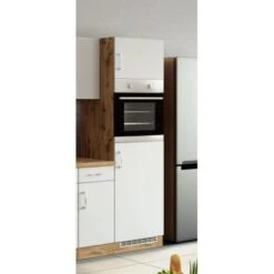 Held Möbel Ofen-Kühlschrankumbau Sorrento B60 X H200 X T60 Cm Weiß-Wotaneiche -Küchenbedarf Discounter 853869 11016600 8