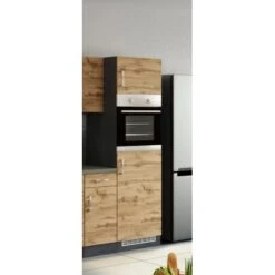 Held Möbel Ofen-Kühlschrankumbau Sorrento B60 X H200 X T60 Cm Wotaneiche-Grafit -Küchenbedarf Discounter 853877 11016600 10