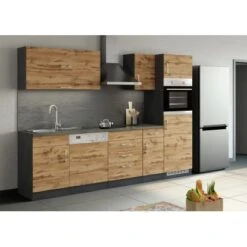 Held Möbel Ofen-Kühlschrankumbau Sorrento B60 X H200 X T60 Cm Wotaneiche-Grafit -Küchenbedarf Discounter 853877 11016600 9