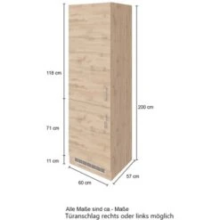 Held Möbel Kühl-Gefrierschrankumbau Sorrento B60x H200x T60 Cm Anthr.-Wotanei. -Küchenbedarf Discounter 853910 11016600 4