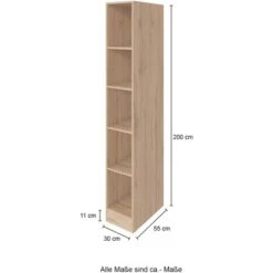 Held Möbel Küchenregal Sorrento BxHxT 30x 200x 60 Cm 4 Einlegeböden Wotaneiche -Küchenbedarf Discounter 853948 11016600 3