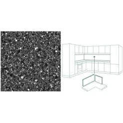 Küchenrückwand 296 Cm X 58,5 Cm Stein Schwarz-Blau Steindekor (ST 12) -Küchenbedarf Discounter 854816 picture 1