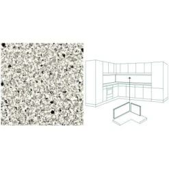 Küchenrückwand 296 Cm X 58,5 Cm Stein Weiß-Schwarz Steindekor (ST 21) -Küchenbedarf Discounter 854818 picture 1